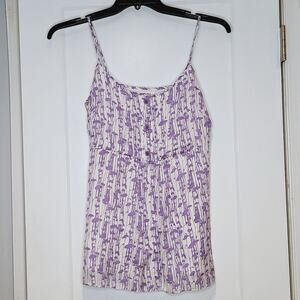 Milly NY Purple Print Cami Top Spaghetti Strap Small Sample